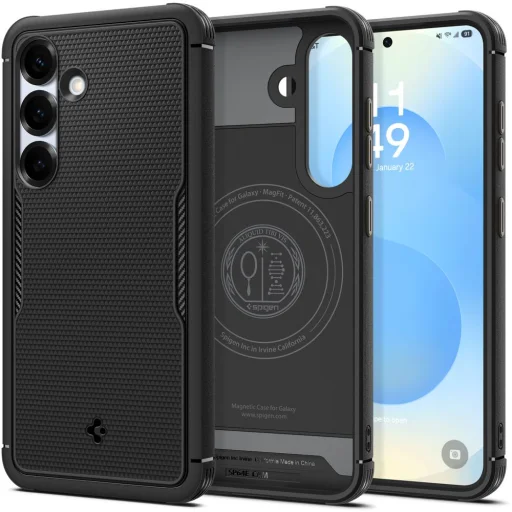 Galaxy S25+ Plus matt fekete Spigen Core Armor Mag Magsafe tok - 1