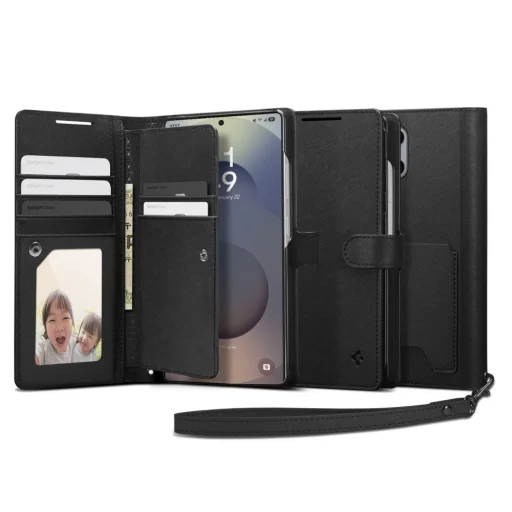  Galaxy S25 Ultra Spigen Wallet ”S” fekete tok - 1