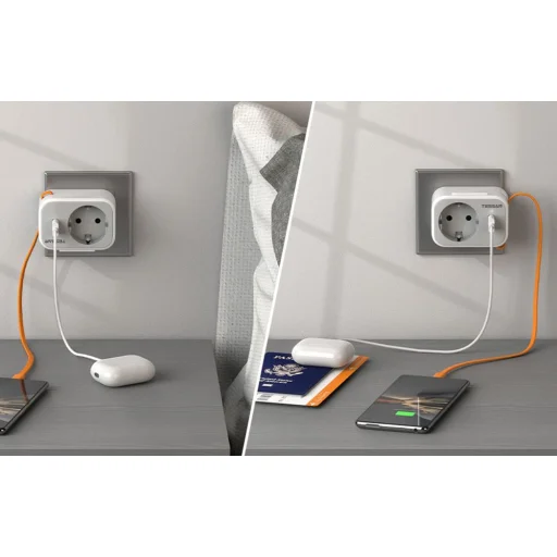 Tessan Fali Aljzat TS-332-DE  USB porttal elosztó - 4