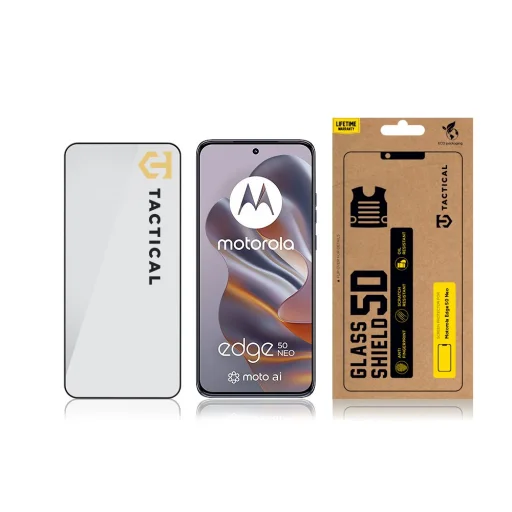 Tactical Glass Shield 5D Motorola Edge 50 Neo Fekete üvegfólia - 3