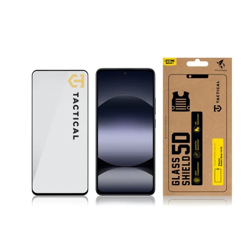 Tactical Glass Shield 5D Xiaomi Redmi Note 14 5G fekete üvegfólia - 3