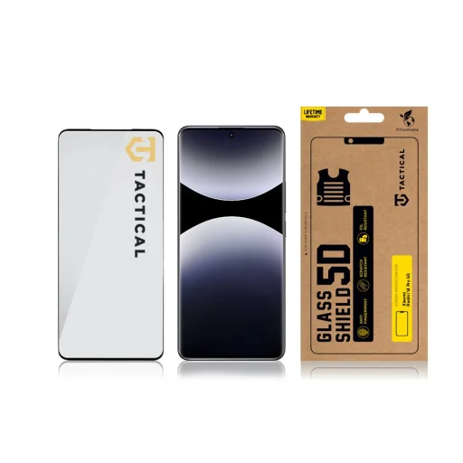 Tactical Üveg Pajzs 5D Xiaomi Redmi Note 14 Pro 5G Fekete üvegfólia - 3