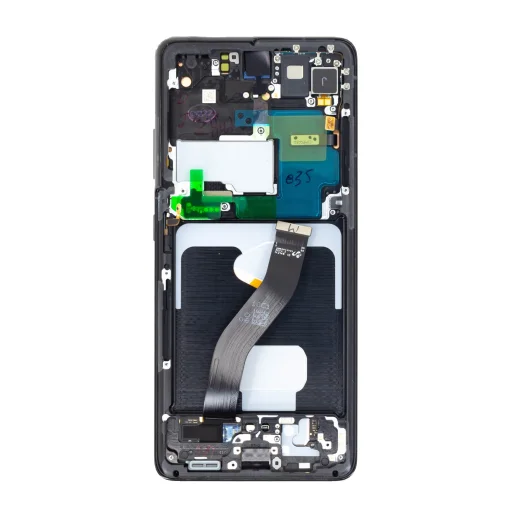 LCD kijelző + Érintőegység + Előlap Samsung SM-G998 Galaxy S21 Ultra Phantom Black (Szerviz Csomag), - 2