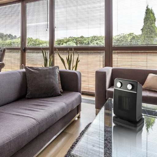 Home FK 29 álló elektromos kerámia fűtőtest, 900W/1800W, oszcillálás,  mechanikus termosztát, fekete - 5