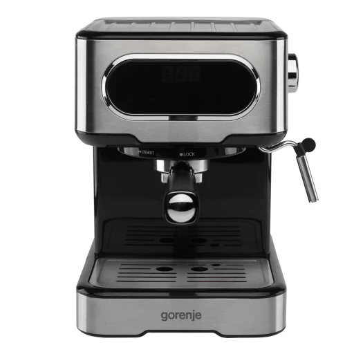Gorenje ESCM15DBK digitális eszpresszó kávéfőző, 15 bar, érintőgombok, 1,5 literes tartáy, 1100W - 1