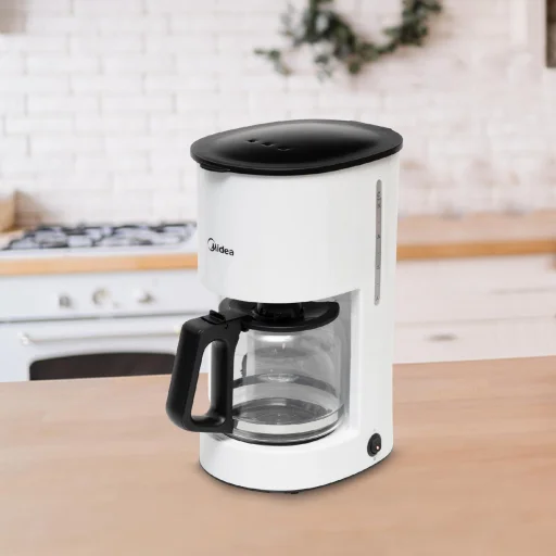 Midea MA-D1502AW kávéfőző, 1000 W, 1,25 literes, melegentartó talapzat, Pause 'n Serve funkció, fehér-fekete - 6