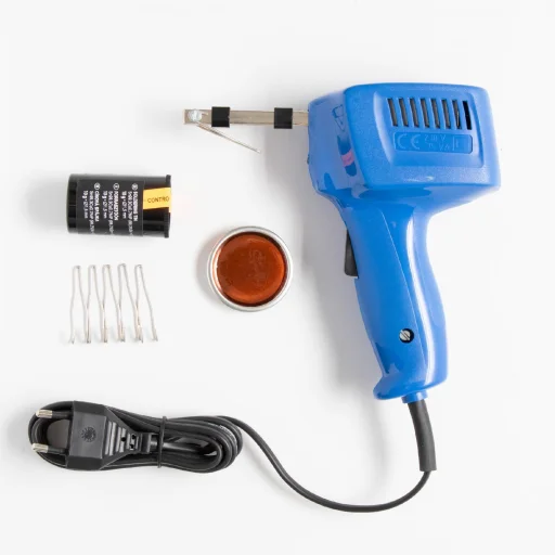 Home PP 75 forrasztópisztoly készlet, 75W/230V~/50Hz, beépített LED világítás, koffer további tartalma: 5+1 db forrasztócsúcs, 16 g forrasztógyanta, 10 g forrasztóón - 3