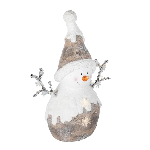 Home KDC 29 LED-es hóember kerámia figura, 12 db LED - 2