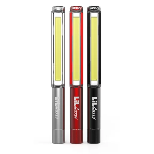 NEBO NEB-6373-G Lil Larry munkalámpa, 250 lm, mágneses, övcsipesz, csúszásgátló markolat - 1