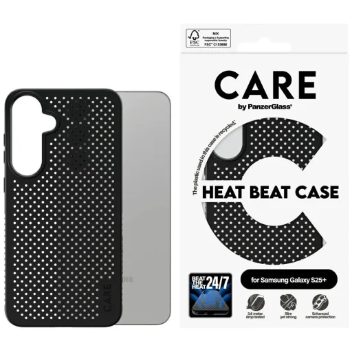 CARE by PanzerGlass Heat Beat tok Samsung Galaxy S25 Plus számára - Fekete - 1