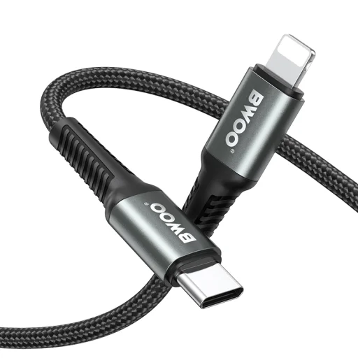 BWOO 30W Fonott USB-C - Lightning kábel, 2 m - 2