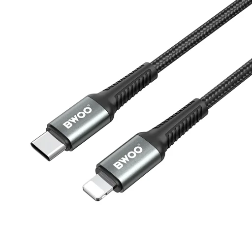BWOO 30W Fonott USB-C - Lightning kábel, 2 m - 3