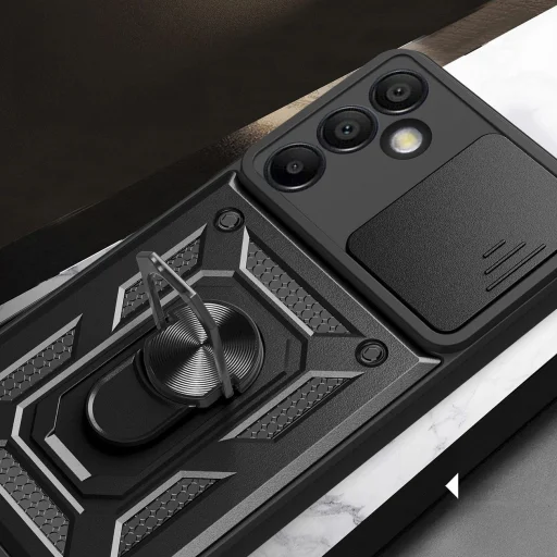 Hybridný pancierový obal Camshield s výklopným stojanom a ochranou kamery pre Samsung Galaxy A26 - čierny - 4