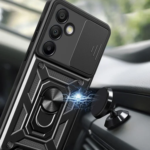 Hybridný pancierový obal Camshield s výklopným stojanom a ochranou kamery pre Samsung Galaxy A26 - čierny - 7