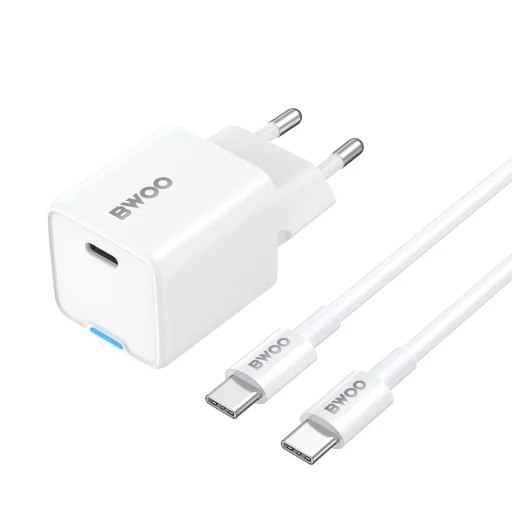 BWOO GaN 30W Fali Töltő USB-C porttal és C-C 60W kábellel - 2