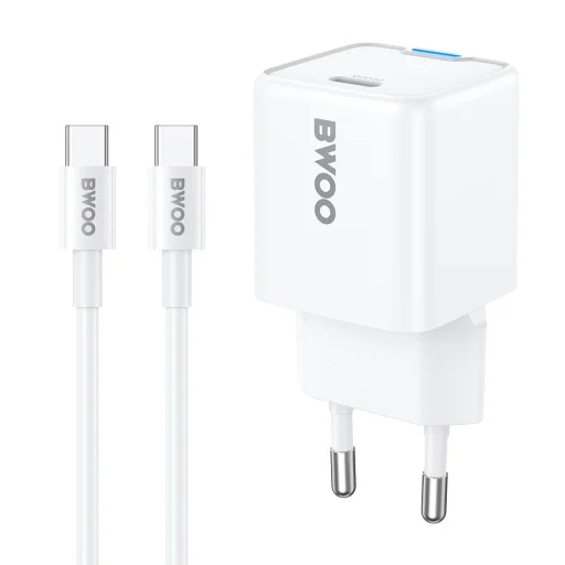 BWOO GaN 30W Fali Töltő USB-C porttal és C-C 60W kábellel - 1