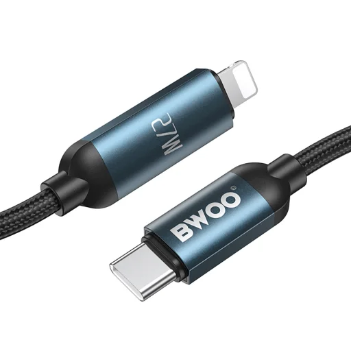 BWOO 27W Fonott USB-C - Lightning kábel, animációs fénnyel 1m - 3