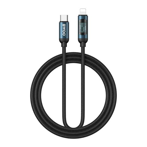 BWOO 27W Fonott USB-C - Lightning kábel, animációs fénnyel 1m - 1