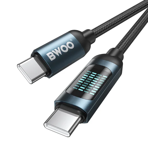 BWOO 60W Fonott USB-C - USB-C kábel, animációs fénnyel 1m - 2