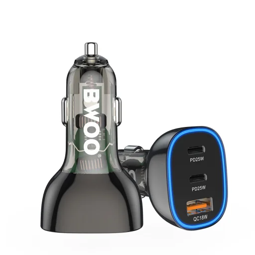 BWOO 68W autós töltő, dupla USB-C és USB port - 3