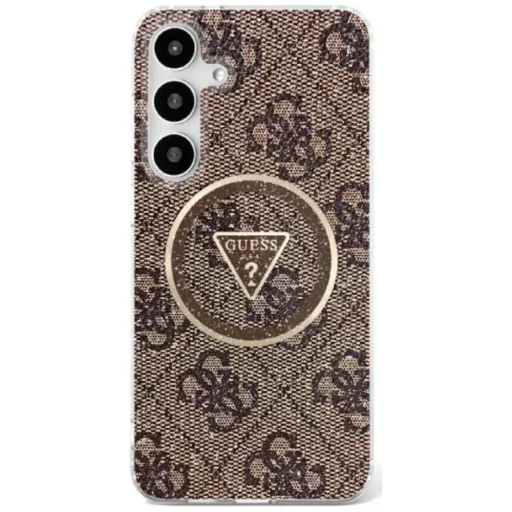 Guess 4G Glitter Triangle Buttons MagSafe tok Samsung Galaxy S25 Ultra barna - 1