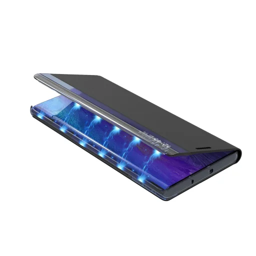 Új Alvó Tok kihajtható fedéllel és állvány funkcióval Samsung Galaxy A26 - fekete tok - 5