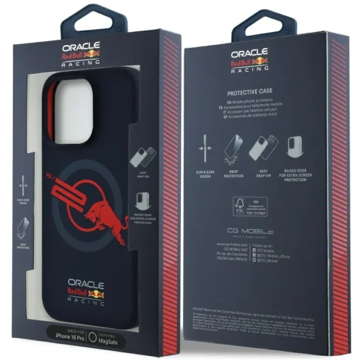 Eredeti tok Piros BULL HC Szilikon ORBR20 Logó Piros Belső Magsafe iPhone 16 Pro tok tengerészkék - 8