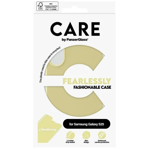 CARE by PanzerGlass Divatos tok Samsung Galaxy S25 - Sárga tok - 4