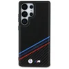 Eredeti BMW bőr trikolor csíkos tok MagSafe Samsung Galaxy S25 Ultra fekete tok thumbnail