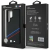 Eredeti BMW bőr trikolor csíkos tok MagSafe Samsung Galaxy S25 Ultra fekete tok thumbnail