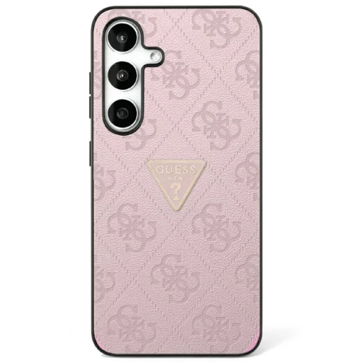 Eredeti Guess Hot Stamp 4G Minta Háromszög Fém Logó pink tok Samsung Galaxy S25-höz - 1
