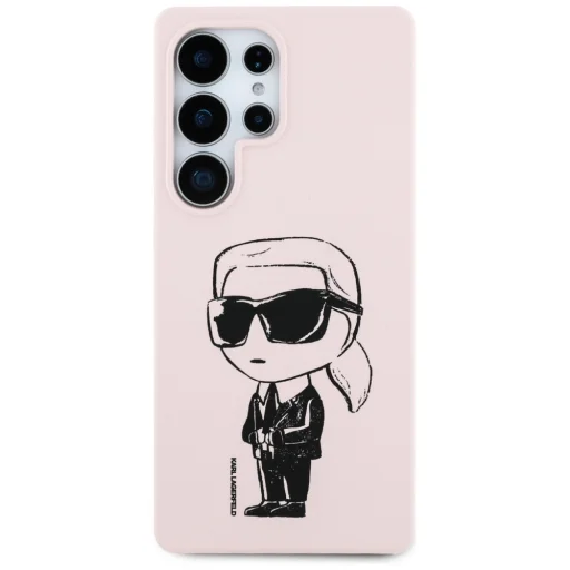 Eredeti Pouch KARL LAGERFELD Szilikon Graffiti Ikonik Nyomtatott Logó MagSafe Samsung Galaxy S25 Ultra pink tok - 3