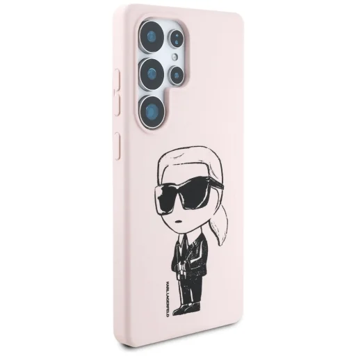 Eredeti Pouch KARL LAGERFELD Szilikon Graffiti Ikonik Nyomtatott Logó MagSafe Samsung Galaxy S25 Ultra pink tok - 4