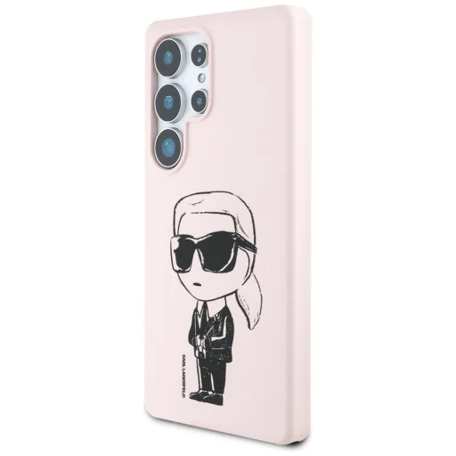 Eredeti Pouch KARL LAGERFELD Szilikon Graffiti Ikonik Nyomtatott Logó MagSafe Samsung Galaxy S25 Ultra pink tok - 2