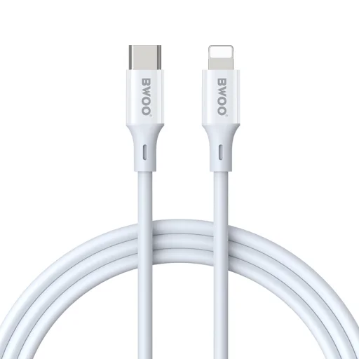 BWOO 27W USB-C – Lightning kábel, ABS ház + TPE bevonat, 2M - 1