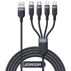 Joyroom Multi-Use Series S-A18 4 az 1-ben USB-A – USB-C / USB-C / Lightning / micro USB kábel 1,2 m – fekete