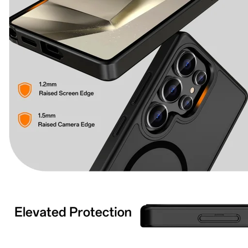 Rock Guard Touch Matte Series mágneses tok Samsung Galaxy S25-höz fekete tok - 8