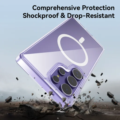 Rock Crystal Transparent Series mágneses tok Samsung Galaxy S25 átlátszó tok - 7