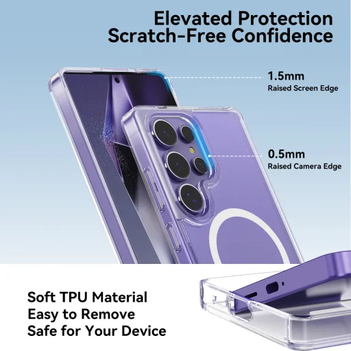 Rock Crystal Transparent Series mágneses tok Samsung Galaxy S25 átlátszó tok - 8