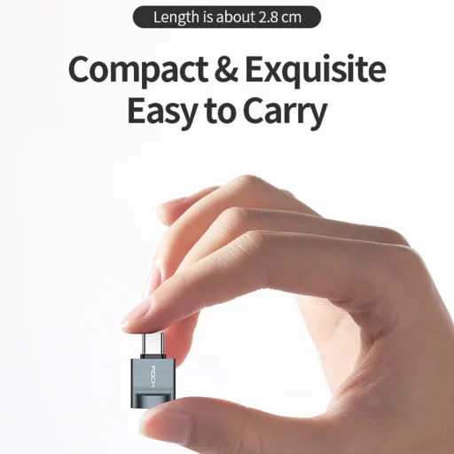 Rock Adapter CA03 - USB (női) to Type C (férfi) - sötétszürke - 11