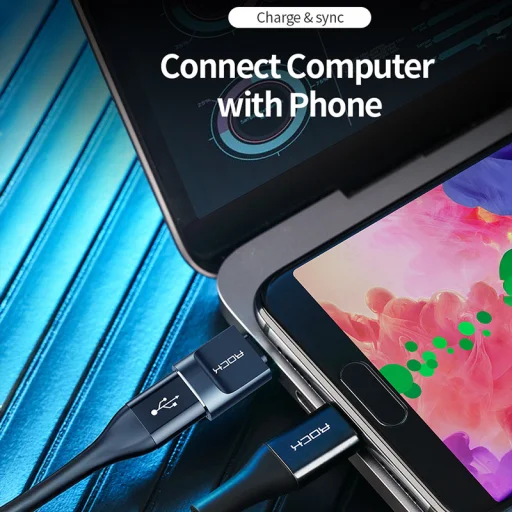 Rock Adapter CA03 - USB (női) to Type C (férfi) - sötétszürke - 10