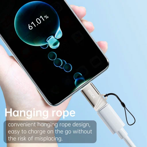 Rock Adapter L12 - Type C (női) to Lightning (férfi) - PD 30W titán - 8