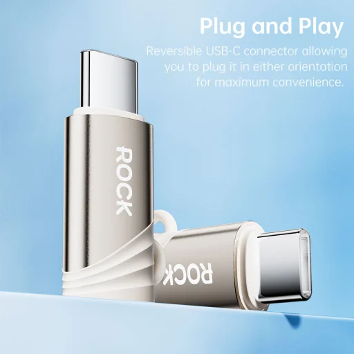 Rock Adapter L12 - Type C (női) to Lightning (férfi) - PD 30W titán - 9