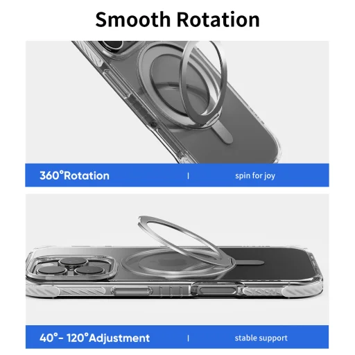 Rock Rotating Stand Crystal Series Magnetic for Iphone 16 black - 2