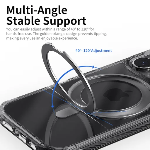 Rock Rotating Stand Crystal Series Magnetic for Iphone 16 black - 6