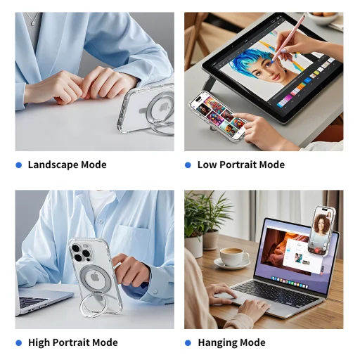 Rock Rotating Stand Crystal Series Magnetic for Iphone 16 black - 7