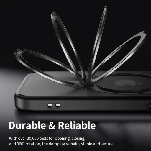 Rock Rotating Stand Soft Touch Series mágneses tok iPhone 16 Pro arany - 8