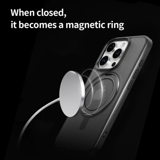 Rock Rotating Stand Soft Touch Series mágneses tok iPhone 16 Pro arany - 10