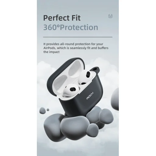 Rock szilikontok AirPods 3-hoz karabinerrel fekete - 4