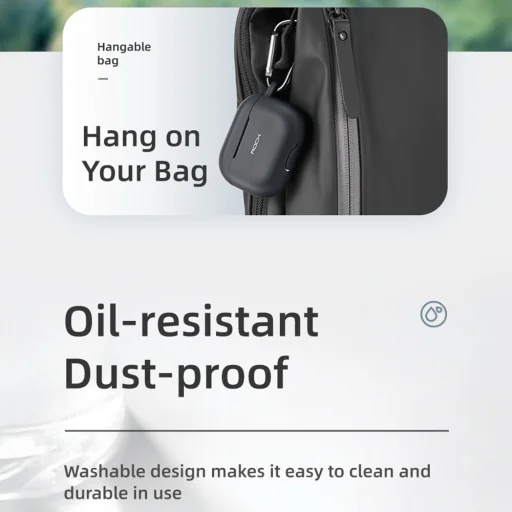 Rock szilikontok AirPods 3-hoz karabinerrel fekete - 9